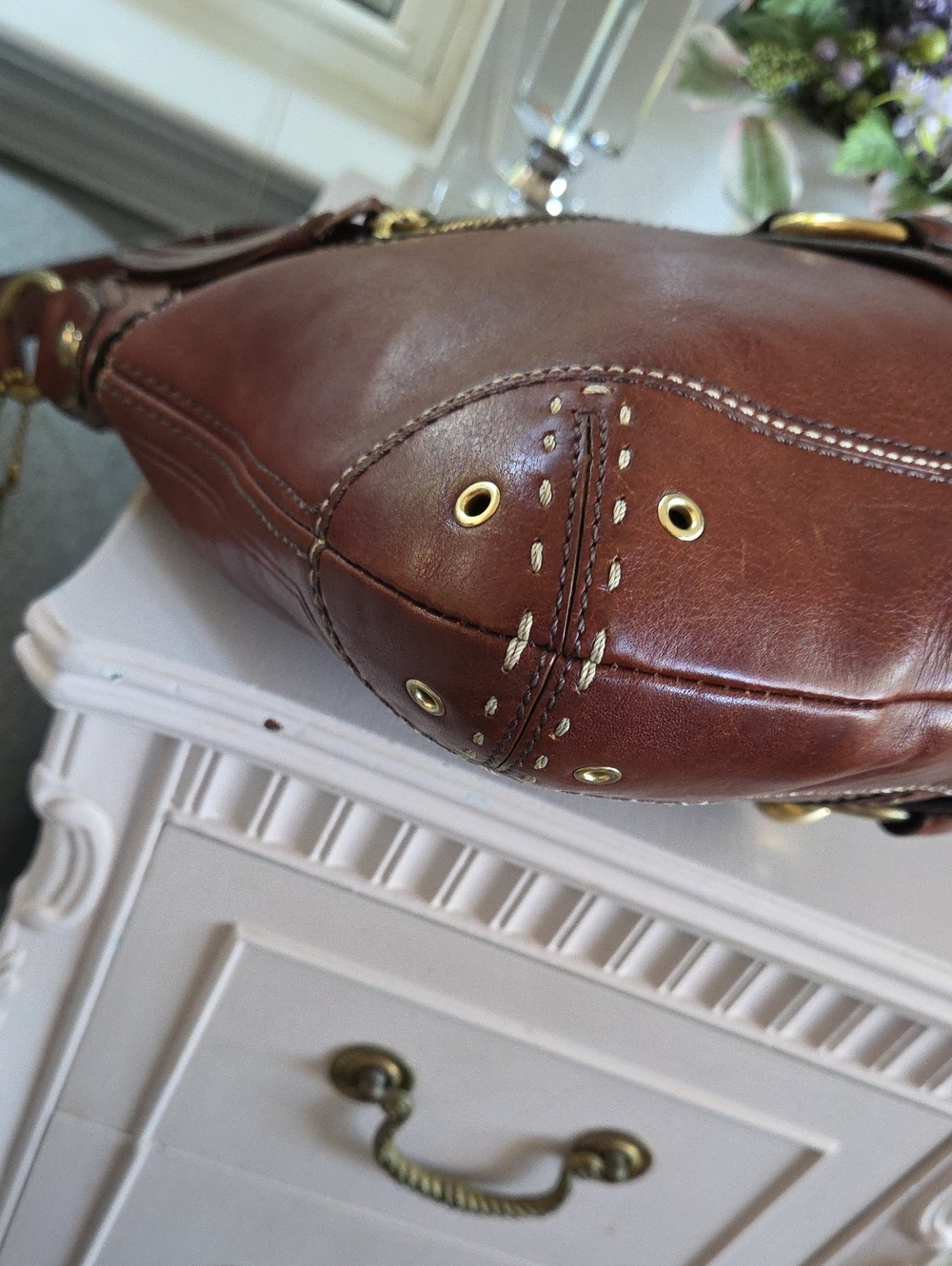 COACH 2006 Mahogany/ Whiskey Hamptons Hobo Shoulder Bag #10554 - Picture 7 of 13